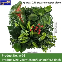 1 pieza Planta artificial decorativa para exteriores de 25cm*25cm/9.84pulg*9.84pulg, follaje artificial para exteriores, decoración de boda, decoración del hogar, decoración de pared, planta artificial, césped, flores artificiales, apta para decoración de bodas, decoración del hogar, decoración de exteriores