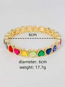 1 chiếc vòng tay hình trái tim đính đá thời trang và cao cấp dành cho nữ, phụ kiện hàng ngày và quà tặng cho các ngày lễ Valentine, Mẹ, Mẹ, Ngày của Mẹ, Quà tặng - Trộn và kết hợp vòng tay - Xem 9