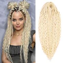 Extensiones de rastas de 24 pulgadas, estilo bohemio, de 3 en 1 con extremos rizados, juego de rastas hechas a mano de 15 hebras en estilo hippie y bohemio
