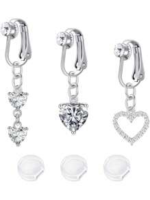 AVYRING 3-5PCS Golden Fake Belly Piercing Fake Belly Ring For Women Fake Belly Button Piercing Clip On Belly Button Rings Fake Navel Ring Non Piercing