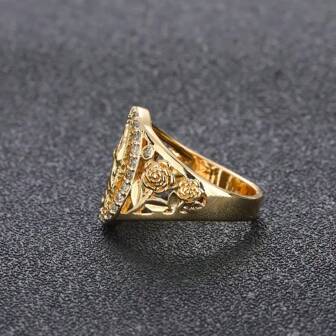 1 pieza Anillo de Virgen María hueco y de moda, accesorio de joyería espiritual y de fe como regalo para tu ser querido
