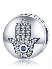 Silver Plated Charm Hand Eye Demon Blue Beads Charm Pendant Ball Suitable For Bracelets DIY Women's Jewelry - Silver - View 21