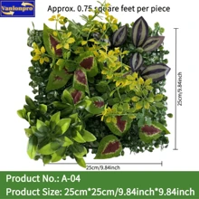 1 pieza Planta artificial decorativa para exteriores de 25cm*25cm/9.84pulg*9.84pulg, follaje artificial para exteriores, decoración de boda, decoración del hogar, decoración de pared, planta artificial, césped, flores artificiales, apta para decoración de bodas, decoración del hogar, decoración de exteriores