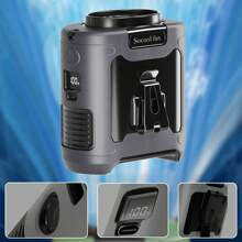 Quạt đeo thắt lưng cầm tay kẹp trên thắt lưng 10000mAh chạy bằng pin sạc, sạc dự phòng, quạt làm mát 40 giờ với 5 tốc độ, đèn pin quạt đeo cổ rảnh tay dùng khi cắm trại/ngoài trời/du lịch/quà tặng/cuộc sống/học tập/làm việc, đen/trắng/cam/xám/xanh lá - Nhiều màu - Xem 4