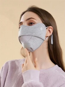 2 chiếc/1 chiếc Mặt nạ giữ ấm mùa thu đông thoáng khí cho nữ cực kỳ hấp dẫn cấp độ ngoài trời đi xe chống gió lạnh bảo vệ mặt bảo vệ mắt mặt nạ góc dày - màu đặc - Xem 7