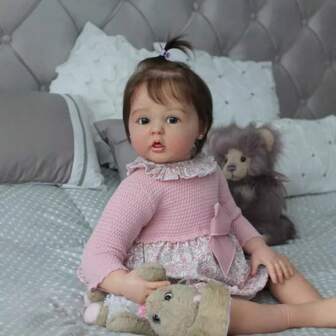 NPK 60CM Babymeisjespop Boneca Reborn Peuter Zacht Siliconen Stoffen Lichaam Levensechte Babypop Reborn