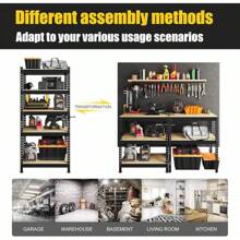 Storage Shelves 5 Tier Adjustable Garage Storage Shelving, Heavy Duty Metal Storage Utility Rack Shelf Unit For Warehouse Pantry Closet Kitchen, 28" X 12" X 59", Black - Camel - View 6