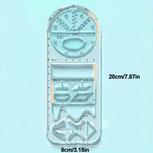 Template Ruler, Student Drawing, Circle Drawing, Geometry Drawing, Line Drawing,Rulers - White - View 2