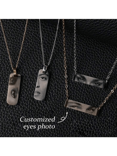 1 Peça Colar Pingente de Olhos Humanos Personalizados para Mulheres/Homens, Presente do Dia dos Pais, Presente para Pai, Presentes para Namorado, Foto de Olhos Gravada, Presente Personalizado para Ela/Ele, Joia Artesanal Perfeita para Aniversários, Formatura, Baile de Formatura, Festa, Material Escolar, para Adolescentes, Estudantes do Ensino Fundamental, Médio e Superior, Freshmans, Sophomores, Underclassmen, Joias & Relógios, Escolhas da Temporada, Chique Utilitário, Romance Delicado, Aparência Glamorosa