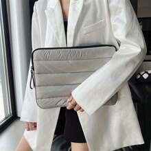 Polyester Puffy Laptop Sleeve Bag-Soft Lining, Fits 12/13/14/15/16 Inch Notebooks & Tablets Including For Pro/Air, Compatible With IPad Pro, Computer Puffer Pouch Case - Silver - View 5