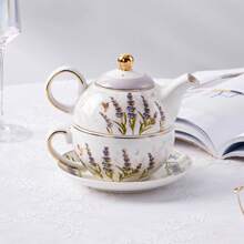 1 pieza Tetera, cafetera, taza y plato de cerámica vintage elegante, 7 estilos, exquisito juego de té de la tarde o café, juego de té elegante para dama, para uso doméstico/fiesta/comida/té de la tarde, Acción de Gracias/Navidad/, para exteriores, camping - multicolor - Ver 11