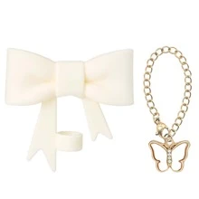 2 peças de decoração de canudo de silicone com laço, decoração de copo de metal ajustável, adequada para copos de vidro de 30 onças e 40 onças, presente de feriado - Multicolorido - Ver 14