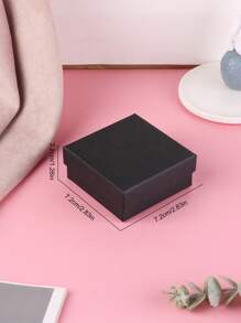 5pcs/10pcs/18Pcs Upscale Black Cardboard Jewelry Display Packaging Boxes With Black Sponge Inside, 7x7x3.2cm For Gifting And Packing Jewelry Gift Festival High Quality Paper Boxes Small Business Supplies Back To School