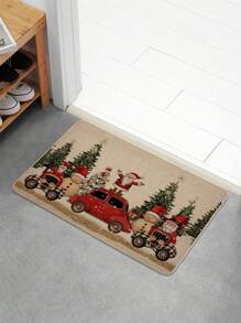 1 件亚麻橡胶门垫、圣诞装饰垫、厨房地垫、节日地毯；圣诞快乐门垫、前廊节日装饰垫、冬季防滑入口、室内亚麻地毯、定制 - 卡其色 - 查看 6