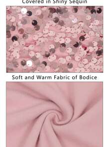 Women's Plus Size Sparkle Sequin Sweatshirt Mock Neck Pullover Long Sleeve Glitter Party Tops - Hồng - Xem 5