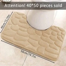 Pebble Bathroom Toilet Anti-Slip And Moisture-Proof Three-Piece Set-3pcs. Single U-Shaped Mat 40*50-1pc Home Bathroom Decor Bath Rug Floor Carpet Outdoor Rug Door Mat Fall Decor Bathroom Accessories Back To School