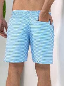 Tactel Shorts Thick Men's Mauricinho Adult Surf Beach Pool Quick Dry Gym Bermuda Summer - Baby Blue - View 4