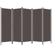Versatile 5-Panel Anthracite Room Divider - Stylish Folding Screen For Indoor Decor And Space Management - Fabric Partition For Home And Office Use Dimensions 250x180 Cm - Black - View 2