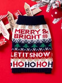 圣诞狗毛衣，节日设计适合泰迪等小型犬，精致可爱的针织品 - 黑色 - 查看 5