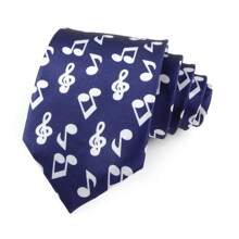 ZONFAZ 1pc Men Musical Note, Music Sheet, Piano Keys, Playing Card Pattern Business Fashion Necktie, 8cm Width Satin Texture, Suitable For Music Performance, Ceremony, Wedding, Party Matching
