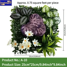1 pieza Planta artificial decorativa para exteriores de 25cm*25cm/9.84pulg*9.84pulg, follaje artificial para exteriores, decoración de boda, decoración del hogar, decoración de pared, planta artificial, césped, flores artificiales, apta para decoración de bodas, decoración del hogar, decoración de exteriores