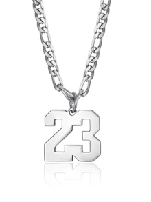 定制金数字项链、篮球数字项链、足球珠宝、定制年份项链、出生年份项链、带数字的项链、情人节礼物、父亲节礼物、家庭礼物 - 彩色 - 查看 5