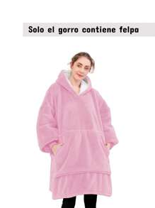 Sudadera Cobija Con Capucha, SOLO CONTIENE FELPA EN EL GORRO, Talla Unisex, Para Hombre y mujer, Termica, Bluelander. - Rosa - Ver 6