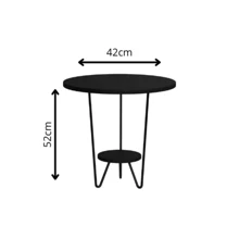 Italy Sofa Side Table Golden Iron Base Round Wooden Top Home Living Room Decoration - Natural Oak - Xem 3