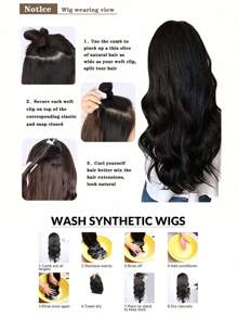 Extensiones de cabello rizado de fibra sintética resistente al calor, conjunto de 9 piezas de extensiones sintéticas rizadas tipo cortina de cabello completa - Multicolor - Ver 8