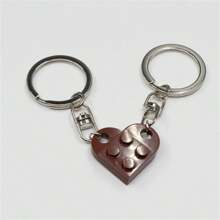 2pcs/Set Minimalist Building Block Heart Shape Separable Keychain, Couple/Friends Gift Valentine's Day Valentines Car Accessories Bag Charm School Cute Goth Y2k