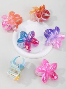 1/6 sztuk Gradient Color Frangipani Flower Hair Clip, słodkie i proste akcesoria do włosów do koków, prezent - Wielokolorowe - Zobacz 6