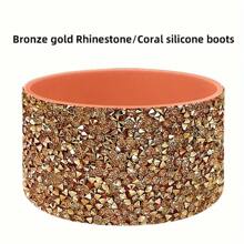 1 件硅胶杯盖图案杯底防撞保护盖，创新设计，使用方便，水钻硅胶杯盖冰王杯盖，运动水壶太空杯底盖，车载水杯硅胶盖，适合居家办公和户外旅行