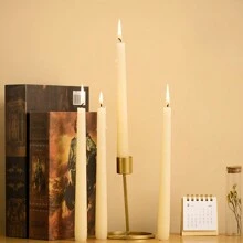 50PCS Dinner Candles Pack Tapered Candles Non Drip Long Lasting, Unscented - White - View 4