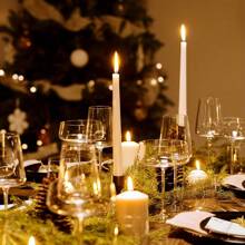 50PCS Dinner Candles Pack Tapered Candles Non Drip Long Lasting, Unscented - White - View 5