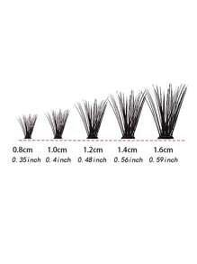 Pestañas postizas de 40D, 200 piezas de 8mm-16mm Extensiones de pestañas individuales con rizado en forma de racimo, de estilo natural y suave para aplicar en casa de forma DIY - D - Ver 4