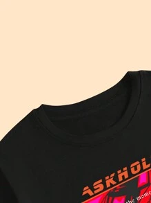 Cotton T-Shirt Comfort Car Streetwear Style Breathable Babylook T-Shirt Summer - 黑色 - 查看 2