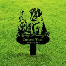 1 pieza Señal personalizada memorial de metal de San Bernardo, Señal memorial de jardín personalizado de metal de Samoyedo, Marcador de tumba personalizado de mascota con nombre, Decoración personalizada de estaca memorial de San Bernardo, Decoración personalizada de estaca memorial de Samoyedo, Regalo de pésame por pérdida de perro