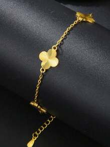 1pc Four-Leaf Clover Women's Bracelet, Daily Wear Lucky Charm, Christmas & Holiday Gift Valentines,Mom,Mother,Mother's Day,Gift