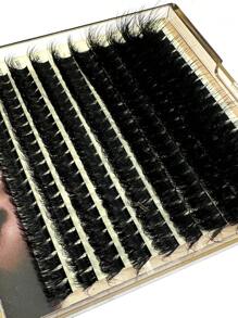 200pcs/140pcs Luxury Russian Lash DD Curl False Eyelashes 30D/40D/50D/60D/80D/100D/200D Fluffy Faux Mink Lash Extension DIY Kit, 0.07mm Thick, Natural Cluster Look, Reusable, D Curl, Mixed Length 10-18mm, Makeup Tools For Beginners
