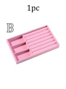 6 件/套珠宝收纳托盘 - 天鹅绒珠宝展示托盘、可堆叠珠宝收纳架、多功能珠宝盒，可收纳耳环、戒指、项链、手链、手表、口红 返校