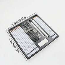 Bview Art Supply 20 件专业高品质艺术家素描套装，带硬质收纳盒 - 素描和炭笔、蜡笔、笔杆、橡皮擦、卷笔刀 - 彩色 - 查看 10