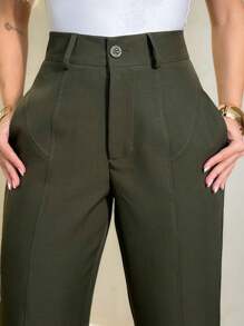 MISS RABBIT FEMININE Dress Pants - Army Green - View 2