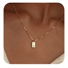 1pc Personalized Delicate Initial Letter Pendant Necklace, Customized Engraved Letter Pendant Necklace With Chain, Simple Name Necklace, Women Personalized Jewelry Gift, Bridesmaid Gift