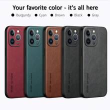 奢华PU皮革手机壳，兼容 16/16E/15/15 Pro Max/14 Plus/13 Pro/12/11/Xs Max/Xr/8/7 Plus/SE2/SE3、S25 Ultra/S24 Ultra/S24+/S23 Plus/S22+/S21 FE/S20 Plus/Note10/Note20 - 黑色 - 查看 8