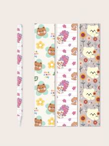 3pcs Cute Cartoon Animals Apple Pen Skin Stickers, Made Of High Quality Waterproof And Scratch-Resistant PVC Material Compatible With Apple Pen (Pencil2), Add Personalized Decoration And Protect The Surface Of The Apple Pen, Ready To Peel And Stick, 6.25x3.85 Inches