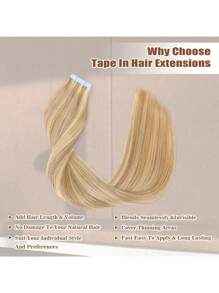 Tape In Hair Extensions Real Human Hair Straight Tape In Extensions 20pcs Tape Ins For Women Brazilian Remy Human Hair 50g