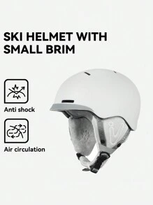 VECTOR MOTION 紧凑型帽檐滑雪头盔，男女通用减震防撞透气保暖轻便可拆卸可调节滑雪帽