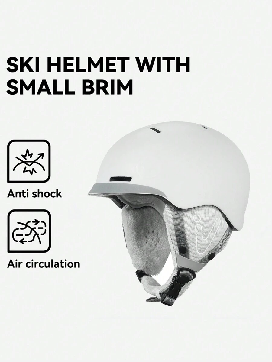 VECTOR MOTION 紧凑型帽檐滑雪头盔，男女通用减震防撞透气保暖轻便可拆卸可调节滑雪帽