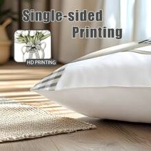 4pcs 17.7"X17.7" (45x45cm) Simple Plaid & Floral Print Cushion Covers (Single-Sided Printing), Suitable For Home Decor, Sofa, Bedroom, Car Pillow Covers (Inner Pillow Not Included)