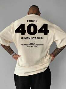 男士夏季休闲数字印花圆领短袖 T 恤